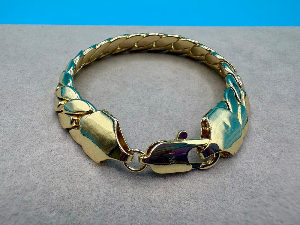NEW 6.5-7.5" 14K Stamped Gold Filled Miami Cuban Bracelet